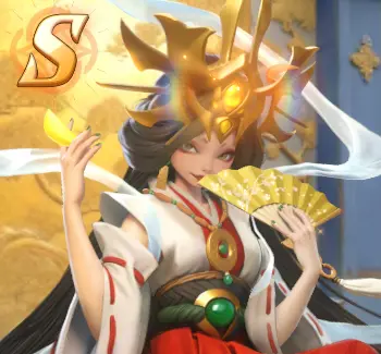 Amaterasu hero portrait showing the sun goddess in battle armor